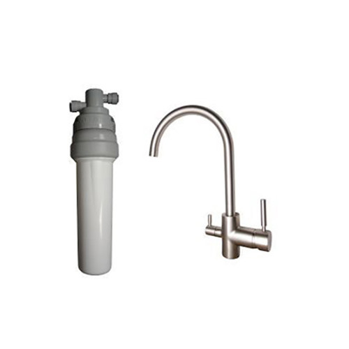 Purificateur d'eau Doulton Ecofast Biotect + Robinet mitigeur 3 voies haut brossé - 3025BIOR3VHS