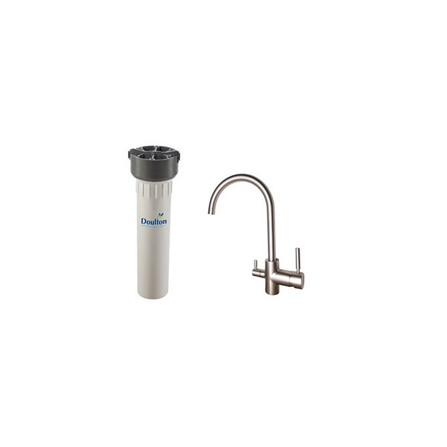 Purificateur d'eau Doulton HIP BIOTECT 3020BIO + Robinet mitigeur 3 voies haut brossé - 3020BIOR3VHS