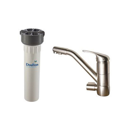 Purificateur d'eau Doulton HIP BIOTECT 3020BIO + Robinet mitigeur 3 voies classique brossé - 3020BIOR3VBS