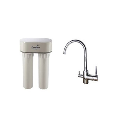 Purificateur d'eau Doulton DUO BIOTECT CALCAIRE 3072C + Robinet mitigeur 3 voies haut brillant - 3072R3VHB